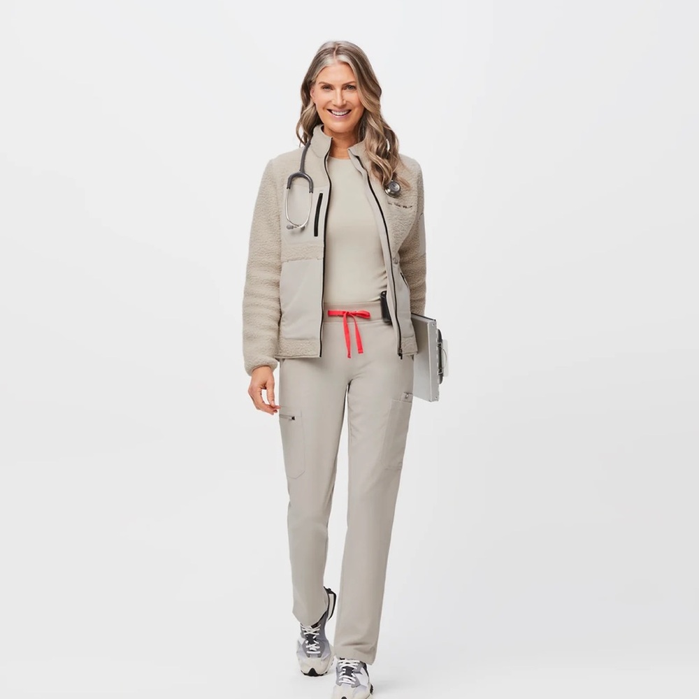 Figs Cream Straight Leg Pants